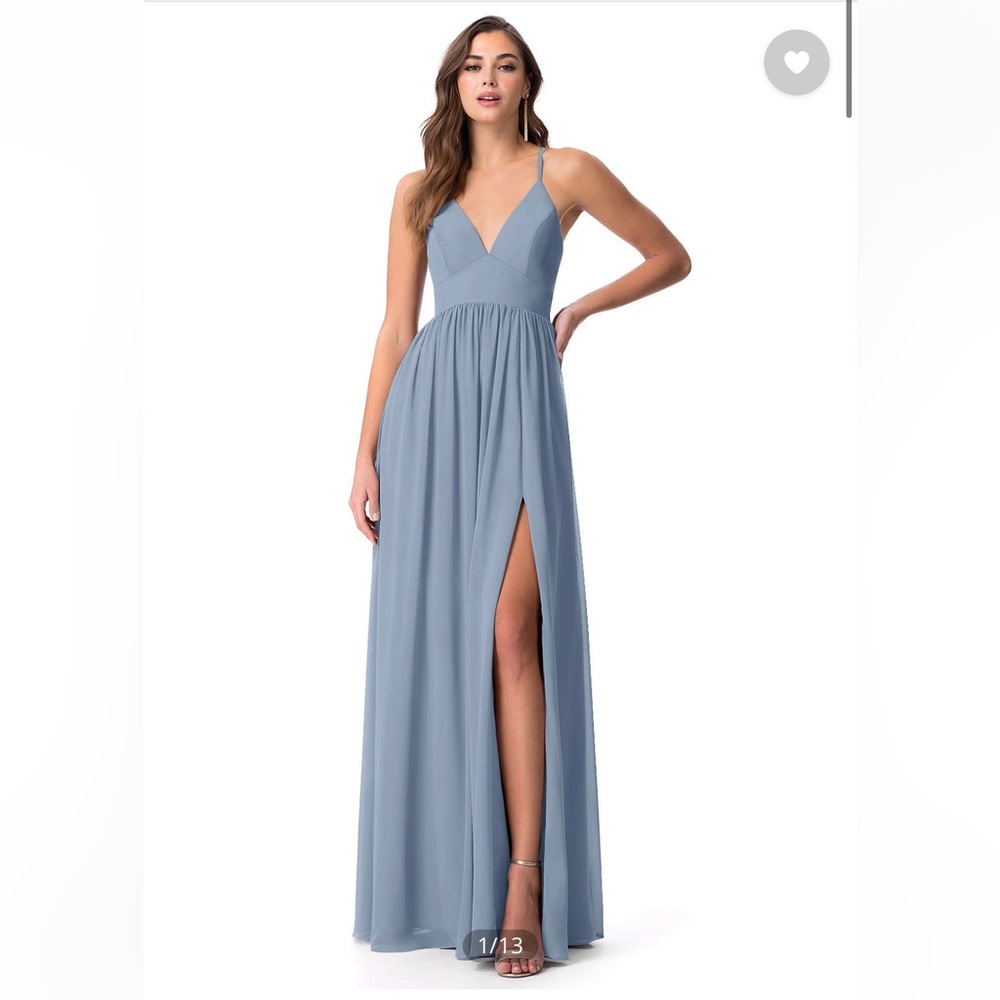 Azazie Aaida Dress Dusty Blue